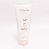 Mary Kay Hydrating Lotion bottle demonstrates all-day hydration for soft skin