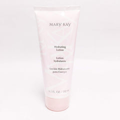 Mary Kay Hydrating Lotion bottle demonstrates all-day hydration for soft skin