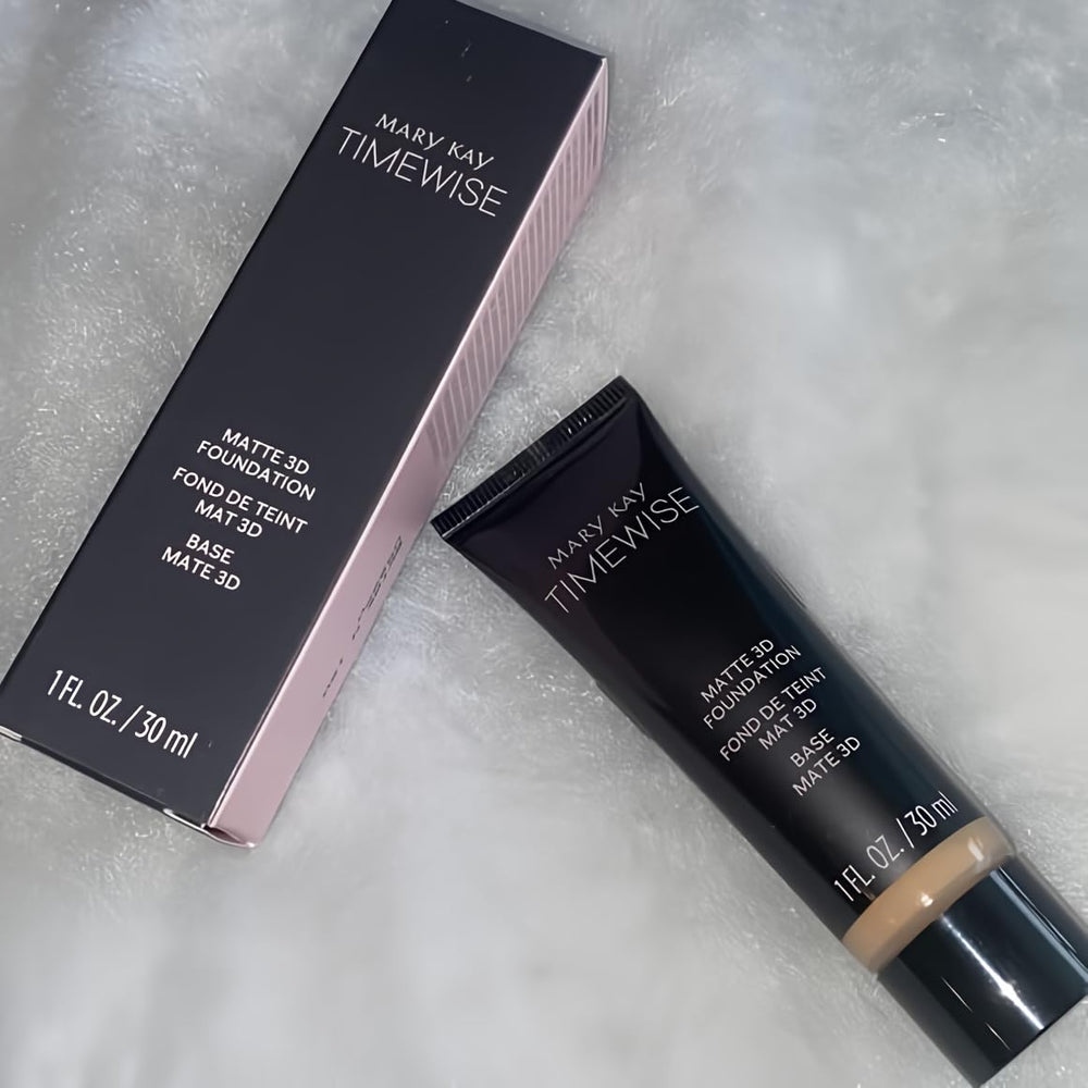 Mary Kay Timewise Matte 3D Foundation Beige W160 for lasting matte coverage and all-day wear.