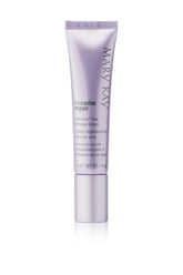 Mary Kay TimeWise Repair Volu-Firm Eye Renewal Cream bottle on vanity for smoother-looking eye area.