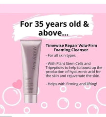 Mary Kay TimeWise Repair Volu-Firm Foaming Cleanser close-up of creamy foam for pampered skin.