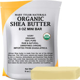 Mary Tylor Naturals Organic Shea Butter 8oz jar close-up for skin hydration