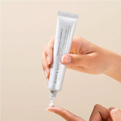 Mary&May eye cream texture swirl highlights soothing, hydrating formula for delicate skin.