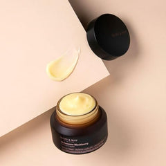 Mary&May Idebenone Blackberry Cream texture swirl illustrating multi-layer hydration.