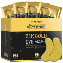 Maskiss 24k Gold Under Eye Patches packaging for premium skincare routine