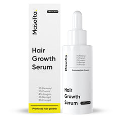 Masofta Hair Growth Serum bottle front showing premium formula for fuller-looking hair