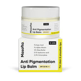 Masofta lip balm kojic-alpha-arbutin application smooths tone while moisturizing.