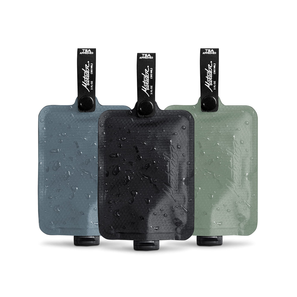 Matador Toiletry Bottles labels write-in contents for organized travel