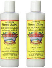 Maui Babe After Browning 8oz bottle in a 2-pack with aloe and macadamia oil for skin hydration