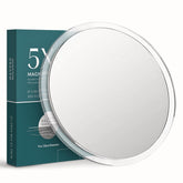Mavoro 9-inch magnifying mirror with suction cups for a larger, distortion-free 5x makeup view.