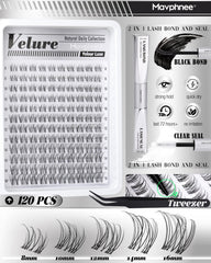 Mavphnee 120 pcs natural lash clusters for versatile, customizable looks