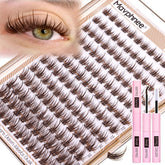 Mavphnee brown lash clusters kit with wispy lashes for natural definition and easy at-home wear
