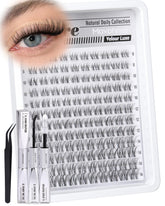 Mavphnee Clear Band Lash Clusters Kit includes application tweezers for precise DIY lash work