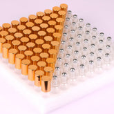 MaxMau 5ml clear glass roller bottle with stainless steel roller for smooth application.