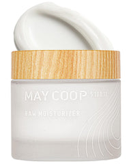 MAY COOP Raw Moisturizer bottle closeup for daily hydration