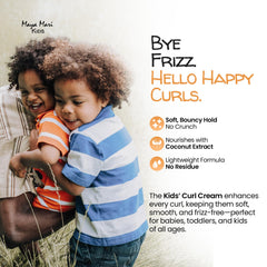 Maya Mari ingredients coconut-oil label—premium nourishing formula for soft curls.