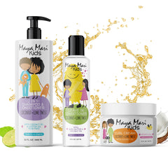 Maya Mari Kids Curly Hair Gift Set packaging highlights gentle kid routine
