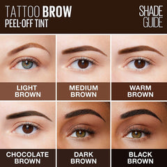 Maybelline Brow Tattoo peel-off gel tint setting for long-lasting color