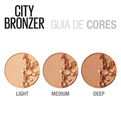 Maybelline City Bronzer surface swatch emphasizes velvety matte finish