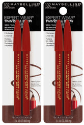 Maybelline Expert Wear Twin Brow and Eye Pencil dark brown swatches for brow and liner definition.