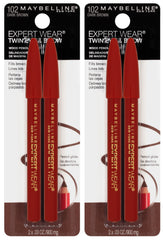 Maybelline Expert Wear Twin Brow and Eye Pencil dark brown swatches for brow and liner definition.