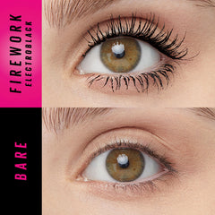 Maybelline Firework brush close-up shows spiral pattern lifting lashes.