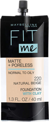 Maybelline Fit Me Matte + Poreless pouch packaging ideal for travel touch-ups.