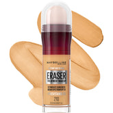 Maybelline Instant Age Rewind Eraser Foundation bottle shows smooth, even tone