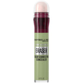 Maybelline Instant Eraser Green Concealer application demonstrates targeted redness correction with seamless blending.