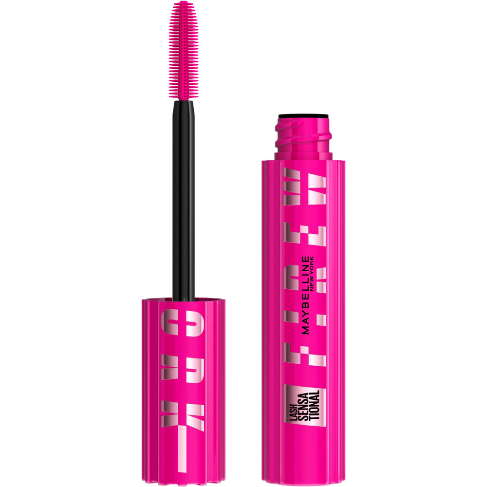 Maybelline Lash Sensational Firework brush close-up shows lash separation and lift.
