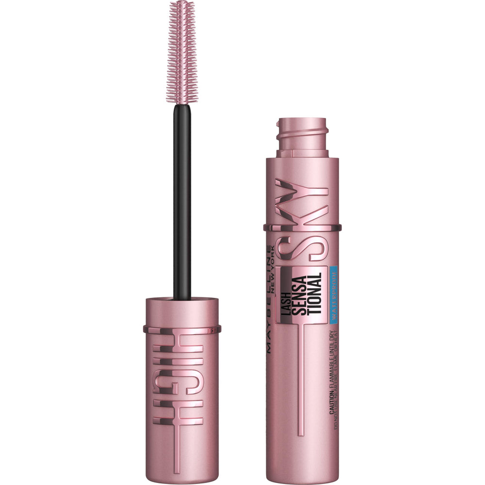 Maybelline Lash Sensational Sky High mascara bottle front showing buildable volume.