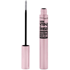 Maybelline Lash Serum bottle close-up showing conditioning formula for healthier lashes