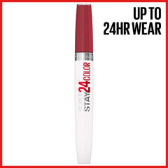 Maybelline Super Stay 24 Microflex technology closeup prevents lip color from cake or flake.