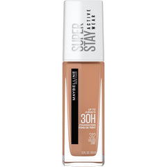 Maybelline Super Stay foundation full-coverage bottle showing long wear potential