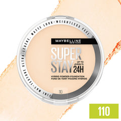 Maybelline Super Stay powder with sponge puff for comfortable wear.
