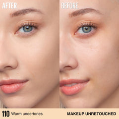 Maybelline Super Stay Lumi-Matte on face shows buildable coverage