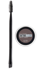 Maybelline TattooStudio Brow Pomade ash brown angle brush for precise brow shaping.