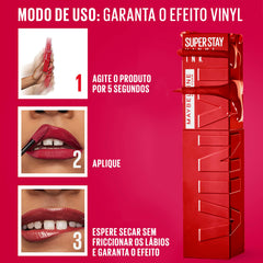 Maybelline Vinyl Ink color-lock smudge-proof finish on lips