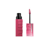 Maybelline Vinyl Ink Coy swatch on lips with instant shine and long wear