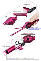 MBHAIR wand features tourmaline ceramic coating for shine and moisture retention