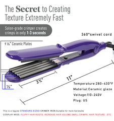 MBHAIR ceramic crimper iron close-up of ceramic plate for gentle heat