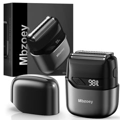 Mbzoey electric foil shaver face closeup with precision blades for smooth finish