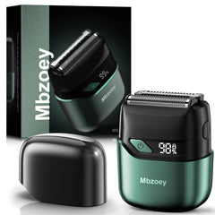 Mbzoey Emerald Green shaver front view showing ergonomic grip for smooth daily shaving