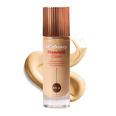 MCoBeauty Flawless Glow envase frontal con brillo inmediato para la piel