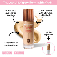 Textura luminosa de Flawless Glow que suaviza la piel