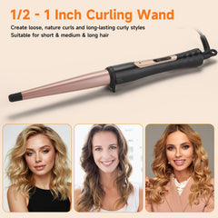 MCODON tourmaline ceramic barrel shine and frizz control