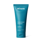 MDacne Hydrating Cleanser bottle close-up for gentle pore cleansing.