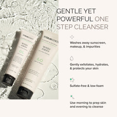 MDSolarSciences Wash Away Cleanser apple extracts for gentle exfoliation.