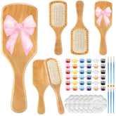 Meanplan DIY wooden hairbrush painted brushes showcase personalized style and gifting potential.