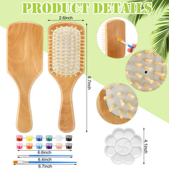 Meanplan wooden hairbrush with smooth tail comb eases detangling and grooming tasks.